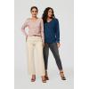 imageArachampampCloz Womens Soft V Neck Long Sleeve Casual Loose Fit Sweater TopsBlue