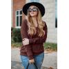 imageArachampampCloz Womens Soft V Neck Long Sleeve Casual Loose Fit Sweater TopsBrown