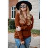 imageArachampampCloz Womens Soft V Neck Long Sleeve Casual Loose Fit Sweater TopsCaramel