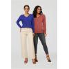 imageArachampampCloz Womens Soft V Neck Long Sleeve Casual Loose Fit Sweater TopsCoral Red