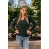 imageArachampampCloz Womens Soft V Neck Long Sleeve Casual Loose Fit Sweater TopsGreen