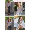 imageArachampampCloz Womens Soft V Neck Long Sleeve Casual Loose Fit Sweater TopsGrey