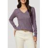 imageArachampampCloz Womens Soft V Neck Long Sleeve Casual Loose Fit Sweater TopsGrey Purple