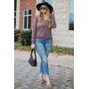 imageArachampampCloz Womens Soft V Neck Long Sleeve Casual Loose Fit Sweater TopsGrey Purple