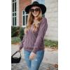 imageArachampampCloz Womens Soft V Neck Long Sleeve Casual Loose Fit Sweater TopsGrey Purple