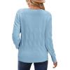 imageArachampampCloz Womens Soft V Neck Long Sleeve Casual Loose Fit Sweater TopsLight Blue