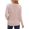 imageArachampampCloz Womens Soft V Neck Long Sleeve Casual Loose Fit Sweater TopsLight Pink02