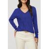 imageArachampampCloz Womens Soft V Neck Long Sleeve Casual Loose Fit Sweater TopsRoyal Blue