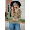 imageArachampampCloz Womens Soft V Neck Long Sleeve Casual Loose Fit Sweater TopsSage Green