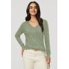 imageArachampampCloz Womens Soft V Neck Long Sleeve Casual Loose Fit Sweater TopsSage Green