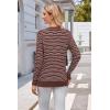 imageArachampampCloz Womens Soft V Neck Long Sleeve Casual Loose Fit Sweater TopsStriped Brown White