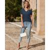 imageArachampampCloz Womens Wool Blend Summer Tops Lightweight Business Casual BlousesCabledusty Blue