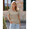 imageArachampampCloz Womens Wool Blend Summer Tops Lightweight Business Casual BlousesCablelight Coffee
