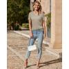imageArachampampCloz Womens Wool Blend Summer Tops Lightweight Business Casual BlousesCablelight Coffee
