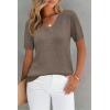 imageArachampampCloz Womens Wool Blend Summer Tops Lightweight Business Casual BlousesCoffee