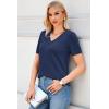 imageArachampampCloz Womens Wool Blend Summer Tops Lightweight Business Casual BlousesDark Blue