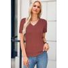 imageArachampampCloz Womens Wool Blend Summer Tops Lightweight Business Casual BlousesDusty Red