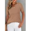 imageArachampampCloz Womens Wool Blend Summer Tops Lightweight Business Casual BlousesKhaki