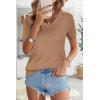 imageArachampampCloz Womens Wool Blend Summer Tops Lightweight Business Casual BlousesKhaki