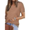imageArachampampCloz Womens Wool Blend Summer Tops Lightweight Business Casual BlousesKhaki