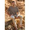 imageArachampampCloz Mens Wool Blend Loose Fit Sweater Ultra Soft 2025 Spring Bottoming Crewneck Fashion PulloverCoffee