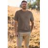 imageArachampampCloz Mens Wool Blend Loose Fit Sweater Ultra Soft 2025 Spring Bottoming Crewneck Fashion PulloverCoffee