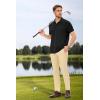 imageArachampampCloz Mens Wool Blended Button Down Shirt Short Sleeve Knit 2025 Summer Fashion Dress Shirts Casual Business GolfBlack
