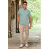 imageArachampampCloz Mens Wool Blended Button Down Shirt Short Sleeve Knit 2025 Summer Fashion Dress Shirts Casual Business GolfLight Green