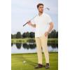 imageArachampampCloz Mens Wool Blended Button Down Shirt Short Sleeve Knit 2025 Summer Fashion Dress Shirts Casual Business GolfWhite