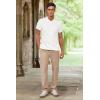 imageArachampampCloz Mens Wool Blended Button Down Shirt Short Sleeve Knit 2025 Summer Fashion Dress Shirts Casual Business GolfWhite