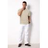 imageArachampampCloz Mens Zipper Polo 3D Texture Shirts 2025 Spring Summer Fashion Knit Golf Tops Short Sleeve Dress ClothesMuted Apricot