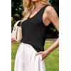imageArachampampCloz Womens Non See Through Double VNeck Summer Casual Tanks 2025Black