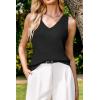 imageArachampampCloz Womens Non See Through Double VNeck Summer Casual Tanks 2025Black