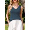 imageArachampampCloz Womens Non See Through Double VNeck Summer Casual Tanks 2025Dark Blue