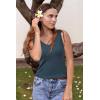 imageArachampampCloz Womens Non See Through Double VNeck Summer Casual Tanks 2025Dark Blue