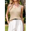 imageArachampampCloz Womens Non See Through Double VNeck Summer Casual Tanks 2025Khaki