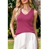 imageArachampampCloz Womens Non See Through Double VNeck Summer Casual Tanks 2025Rose Red