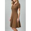 imageArachampampCloz Womens Summer Polo Dresses 2025 Short Sleeve Cable Knitted Fashion Business Work Casual A Line DressBrown