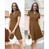 imageArachampampCloz Womens Summer Polo Dresses 2025 Short Sleeve Cable Knitted Fashion Business Work Casual A Line DressBrown