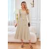imageArachampampCloz Womens Wool Blend Tie Waist Pleated Fall Sweater Dress 2025Apricot