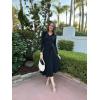 imageArachampampCloz Womens Wool Blend Tie Waist Pleated Fall Sweater Dress 2025Black