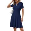 imageArachampampCloz Womens Summer Polo Dresses 2025 Short Sleeve Cable Knitted Fashion Business Work Casual A Line DressNavy Blue