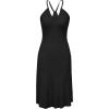 imageArachampampCloz Womens Knit Adjustable Halter V Neck Summer Vacation Dress 2025Black
