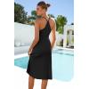 imageArachampampCloz Womens Knit Adjustable Halter V Neck Summer Vacation Dress 2025Black