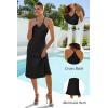 imageArachampampCloz Womens Knit Adjustable Halter V Neck Summer Vacation Dress 2025Black