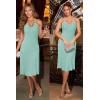 imageArachampampCloz Womens Knit Adjustable Halter V Neck Summer Vacation Dress 2025Celadon Green