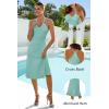 imageArachampampCloz Womens Knit Adjustable Halter V Neck Summer Vacation Dress 2025Celadon Green