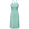 imageArachampampCloz Womens Knit Adjustable Halter V Neck Summer Vacation Dress 2025Celadon Green
