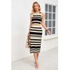 imageArachampampCloz Womens Non See Through 2 Piece Sets Summer Tank Top and Midi Skirt Knit OutfitsApricotblack