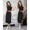 imageArachampampCloz Womens Non See Through 2 Piece Sets Summer Tank Top and Midi Skirt Knit OutfitsBlack